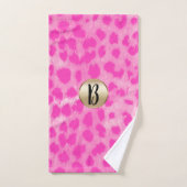 Imprimé chic monogramme léopard rose guépard (Serviette à main)