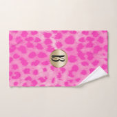 Imprimé chic monogramme léopard rose guépard (Serviette à main)