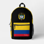 Imprimé Colombie, sac à dos noir, drapeau colombien patrio (Recto)