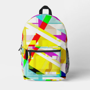 Imprimé Coloré Abstrait 1980 Style Art sac à dos