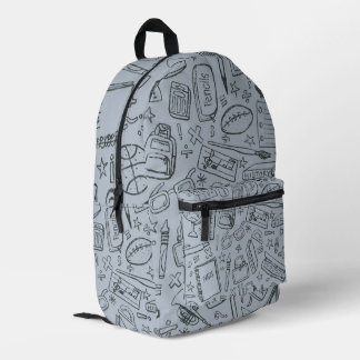 Imprimé Conception de sac à dos d'objets scolaires uniques