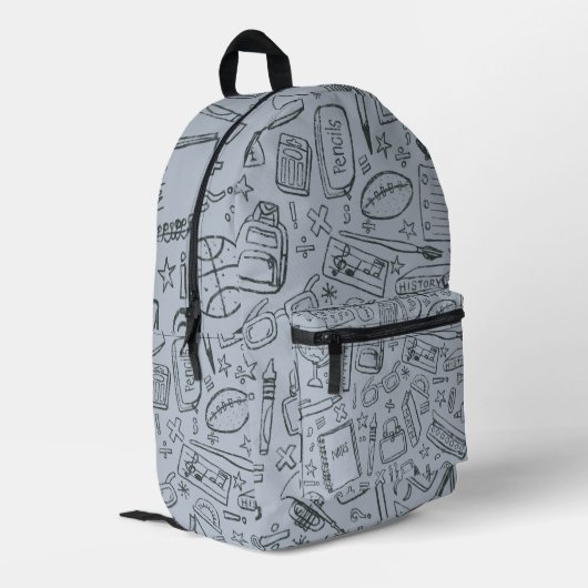 Imprimé Conception de sac à dos d'objets scolaires uniques (Coin arrière gauche)