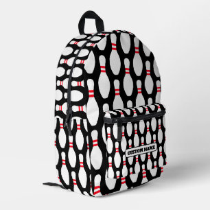 Imprimé Cool sac à dos motif à broche à bowling avec nom p