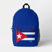 Imprimé Cuba, sac à dos bleu, drapeau cubain / patriotique (Recto)