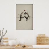 Imprimé d'amour de moineaux, impression de la Sain (Cuisine)