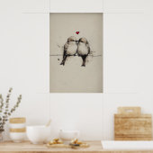 Imprimé d'amour de moineaux, impression de la Sain (Cuisine)