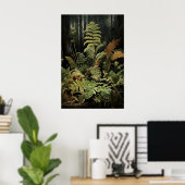 Imprimé de fougère de forêt, impression murale de  (Bureau à domicile)