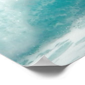 Imprimé de poster surfeur sur une grosse vague (Coin)