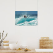 Imprimé de poster surfeur sur une grosse vague (Cuisine)