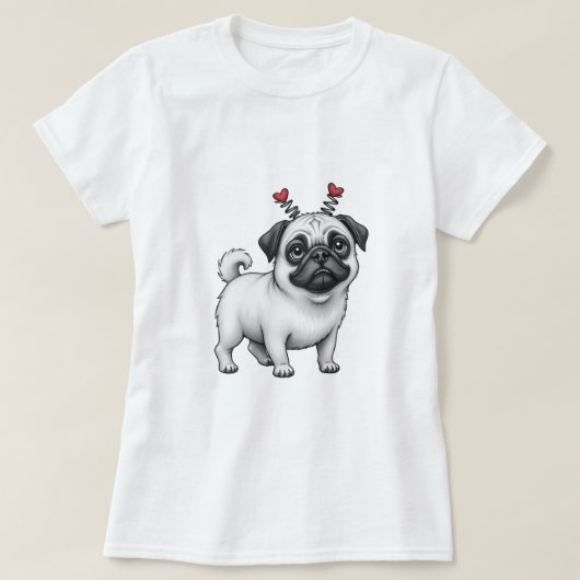 imprimé de Saint Valentin avec T-shirt carlin (Design devant)