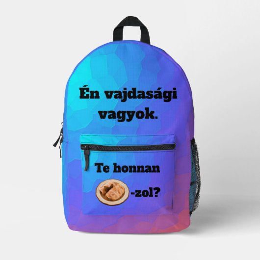 Imprimé D'où venez-vous? sac à dos (Recto)