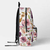 Imprimé Élégant sac à dos pour fille florale violet (Gauche)