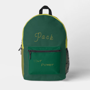 Imprimé Elégante couleur verte Pack votre sac à dos