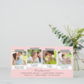 Imprime Enregistrer La Date Carte photo - Rose (Debout devant)