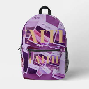 Imprimé "Faith" Romains 10:17 Sac à dos christian merch