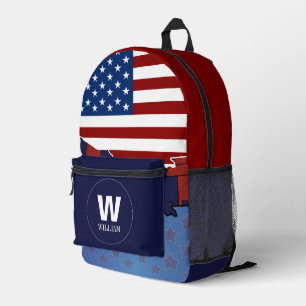 Imprimé Fiche sac à dos de Monogramme de drapeau américain
