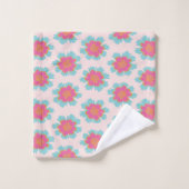 Imprimé fleurs bleu et rose mignon (Gant de toilette)