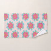 Imprimé fleurs bleu et rose mignon (Serviette à main)