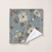 Imprimé floral marron bleu clair rustique (Gant de toilette)