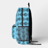 Imprimé Hibou (bleu néon) - Sac à dos (Droite)