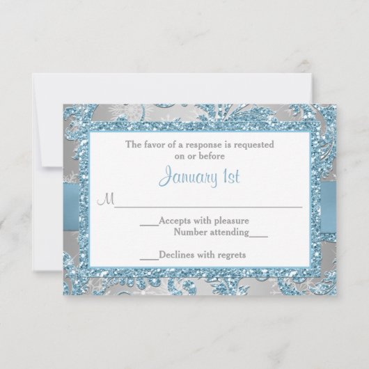 IMPRIMÉ - Hiver Wonderland Bat mitzvah RSVP (Dos)