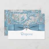 IMPRIMÉ - Hiver Wonderland Bat mitzvah RSVP (Devant / Derrière)