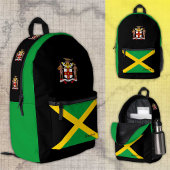Imprimé Jamaïque, sac à dos noir, drapeau jamaïcain / patr