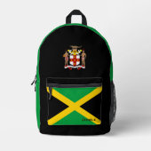 Imprimé Jamaïque, sac à dos noir, drapeau jamaïcain / patr (Recto)