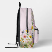 Imprimé Joli Fleurs sauvages Blooming Votre Nom Sac À Dos (Gauche)