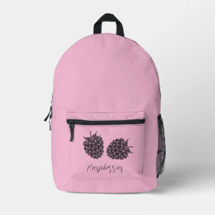 Imprimé Joli petit sac à dos de framboises roses