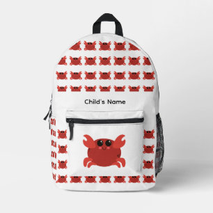 Imprimé Joli sac à dos personnalisé pour enfant avec crabe