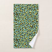 Imprimé léopard bleu sarcelle et jaune Tendance (Serviette à main)