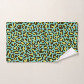Imprimé léopard bleu sarcelle et jaune Tendance (Serviette à main)