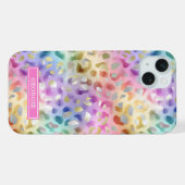 Imprimé léopard iridescent pastel monogrammé (Verso Horizontal)