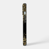 Imprimé léopard noir monogramme chic et élégant (Côté gauche)