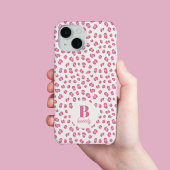 Imprimé Léopard Rose Monogrammé Moderne
