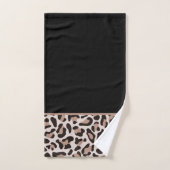 Imprimé léopard tendance noir et or rose (Serviette à main)