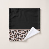 Imprimé léopard tendance noir et or rose (Gant de toilette)
