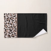 Imprimé léopard tendance noir et or rose (Serviette à main)