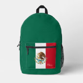 Imprimé Mexique, sac à dos vert, drapeau mexicain / patrio (Recto)