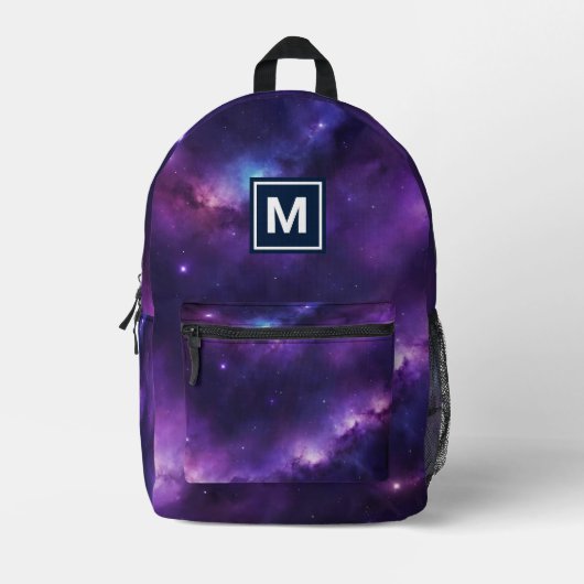 Imprimé Monogramme Girly Stars Galaxy sac à dos (Recto)
