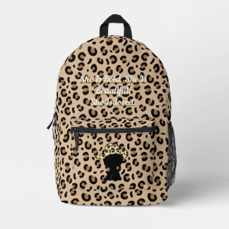 Imprimé Mots d'affirmation Cheetah Imprimer sac à dos