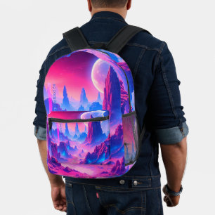 Imprimé Neon Alien Planet sac à dos