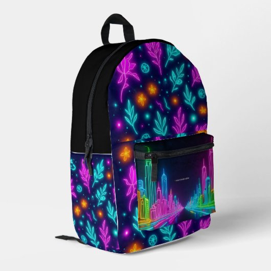 Imprimé Neon Black Retour À L'École Sac À Dos (Coin arrière gauche)