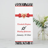 Imprimé noir blanc zèbre, programme de mariage de (Debout devant)