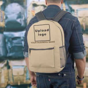 Imprimé Nom de l'entreprise et logo sur sac à dos marron c