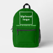 Imprimé Nom de l'entreprise et logo sur sac à dos vert (Recto)