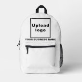 Imprimé Nom d'entreprise et logo sur sac à dos blanc (Recto)
