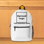 Imprimé Nom d'entreprise et logo sur sac à dos blanc