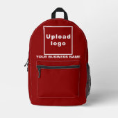Imprimé Nom d'entreprise et logo sur sac à dos rouge (Recto)